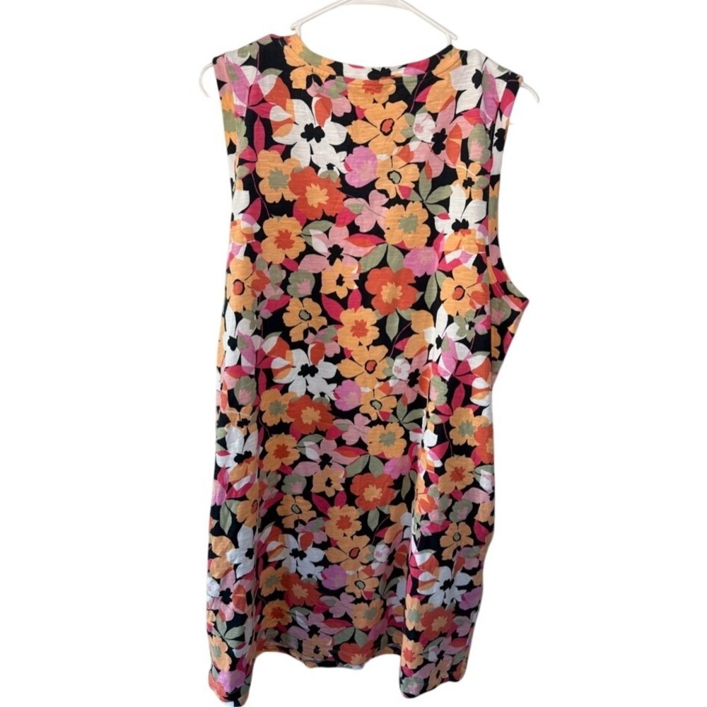 St Johns Bay Womens XL Multi Floral Sleeveless Cotton Shift Dress New - Picture 2 of 8